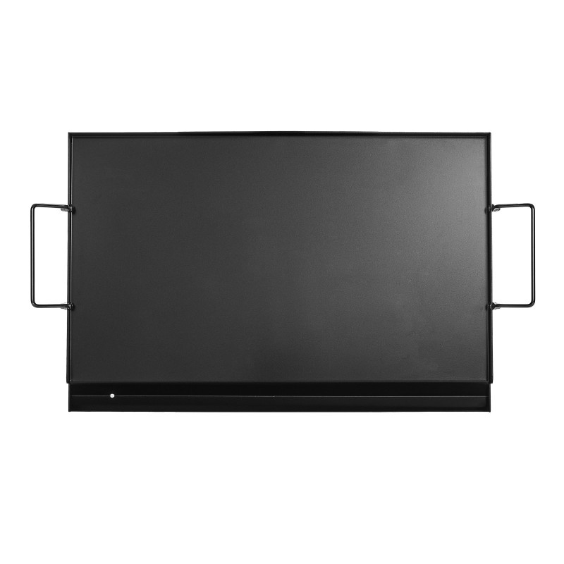 Hiiliteräksinen suorakaiteinen grillitaso 606x360 mm kaasugrilleihin kannettavilla kahvoilla