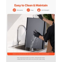 Hiiliteräksinen paistolevy 24x16-tuumainen suorakulmainen kahvallinen kaasugrillille retkeilyyn