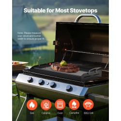 Hiiliteräksinen paistolevy 24x16-tuumainen suorakulmainen kahvallinen kaasugrillille retkeilyyn