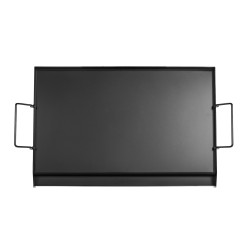 Hiiliteräksinen paistolevy 24x16-tuumainen suorakulmainen kahvallinen kaasugrillille retkeilyyn