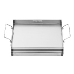 Ruostumaton teräs suorakulmainen paistolevy 17x13 tuumaa kaasugrillille kantokahvoilla