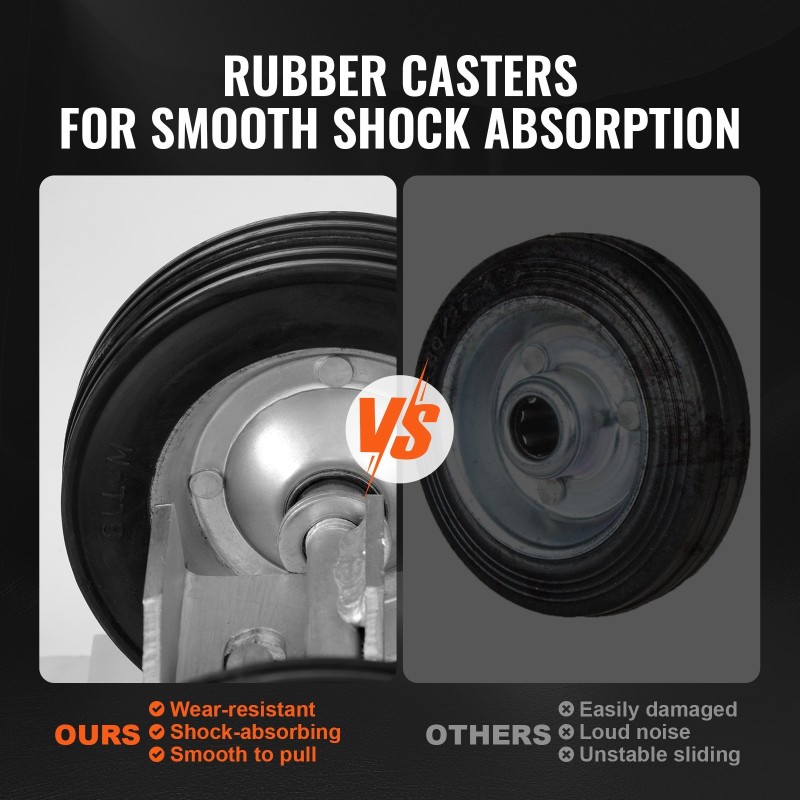 Liukuportin rullasarja 146 mm kumipyörät teräskannatin 600 paunaa sopii 32–50 mm runkoihin