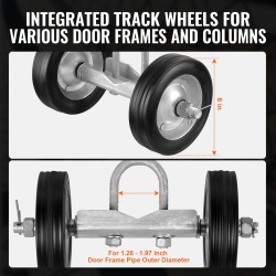 Liukuportin rullasarja 146 mm kumipyörät teräskannatin 600 paunaa sopii 32–50 mm runkoihin