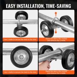 Liukuportin rullasarja 146 mm kumipyörät teräskannatin 600 paunaa sopii 32–50 mm runkoihin