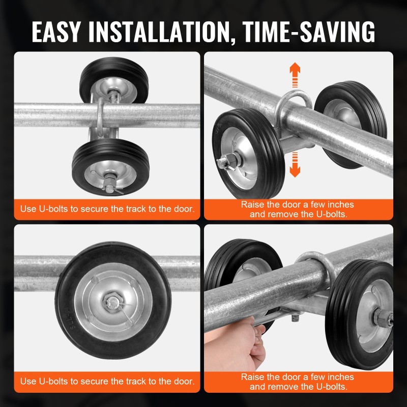 Liukuportin rullasarja 146 mm kumipyörät teräskannatin 600 paunaa sopii 32–50 mm runkoihin