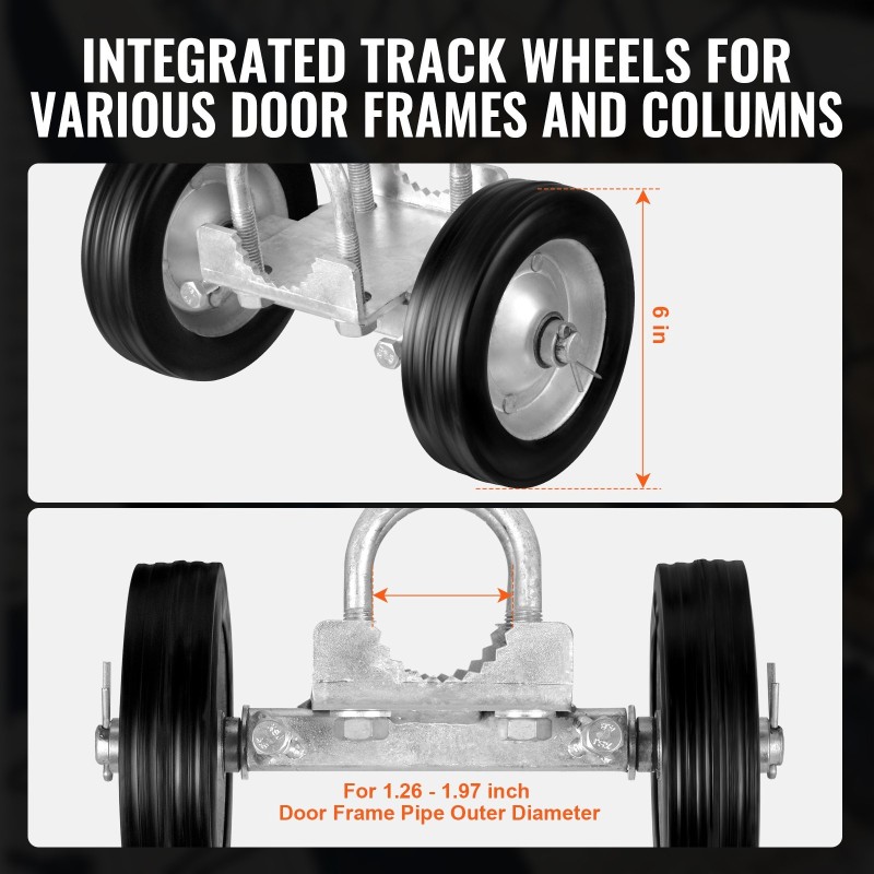 Liukuportin rullasarja teräsrunko kumipyörät 146 mm säädettävä ruosteenkestävä