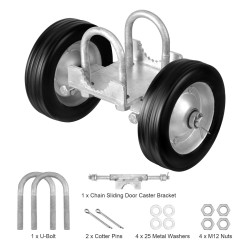 Liukuportin rullasarja teräsrunko kumipyörät 146 mm säädettävä ruosteenkestävä