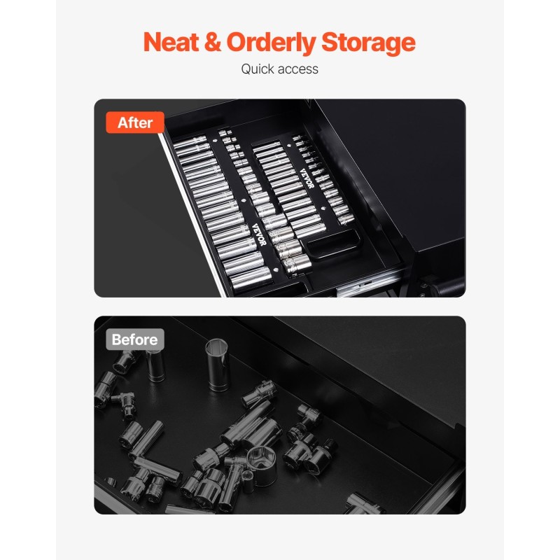 Hylsysäilyteline ABS-muovi 3-osainen 76 paikkaa 1/4 3/8 1/2 magneettipohjalla kahvalla