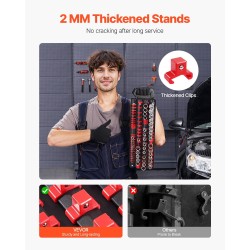 Hylsyjen järjestelyalusta teräs ABS-muovi 2 kpl 160 hylsylle 1/4 3/8 1/2