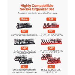 Hylsyjen järjestelijäsarja ABS-muovinen 8 kpl korkea tankoteline tilaa 176 hylsyä