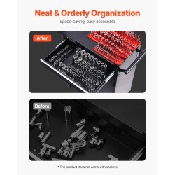 Hylsyjen järjestelijäsarja ABS-muovinen 8 kpl korkea tankoteline tilaa 176 hylsyä