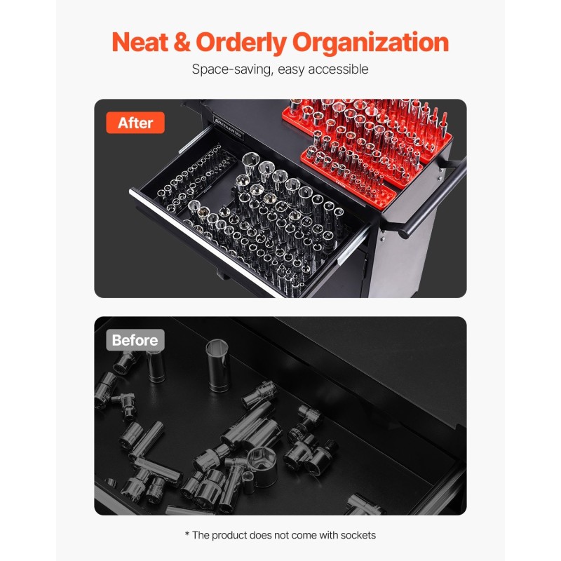 Hylsyjen järjestelijäsarja ABS-muovinen 8 kpl korkea tankoteline tilaa 176 hylsyä