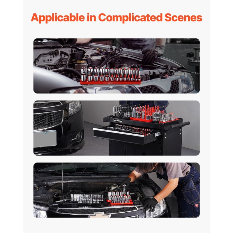 Hylsyjen järjestelijäsarja ABS-muovinen 8 kpl korkea tankoteline tilaa 176 hylsyä