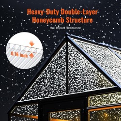 Polykarbonaattiset kasvihuonelevyt 6 kpl 1210x605x4 mm läpinäkyvät UV-suojatut