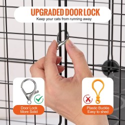 3-tasoinen teräslankainen kissahäkki 711 x 711 x 1041 mm musta riippumatto