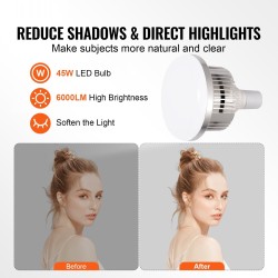 Softbox-valosetti 50 x 70 cm 2 E27-LED-lamppua 45W 3000–6500K valokuvaukseen ja videokuvaukseen