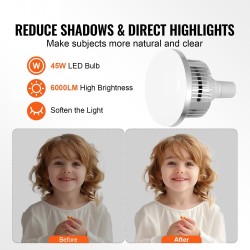 Softbox-valosetti 400 x 400 mm 45-wattinen LED-lamppu säädettävä 3000–6500K