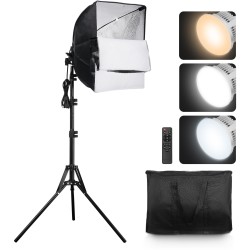 Softbox-valosetti 400 x 400 mm 45-wattinen LED-lamppu säädettävä 3000–6500K