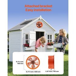 Ullakkopuhallin 14 tuuman aurinkokäyttöinen ilmavirta 1300 CFM säädettävällä termostaatilla