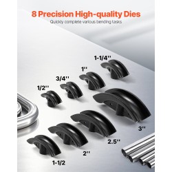 Putkentaivutin 16 tonnin hydraulinen manuaalipumpulla 90–180 asteen 13–76 mm 8 sovitinta