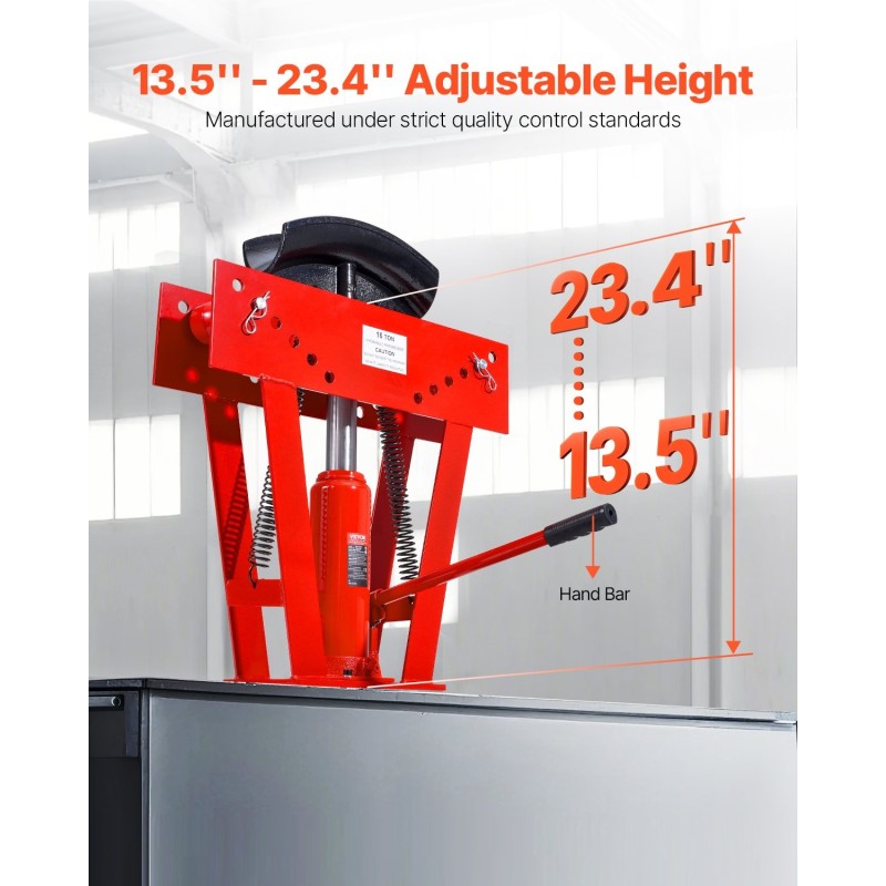 Putkentaivutin 16 tonnin hydraulinen manuaalipumpulla 90–180 asteen 13–76 mm 8 sovitinta