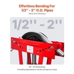 Hydraulinen käsikäyttöinen putkentaivutin 12 tonnia 6 muottia 13–51 millimetriä