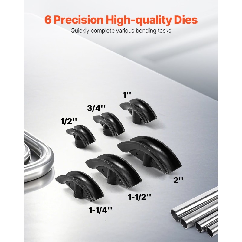 Hydraulinen käsikäyttöinen putkentaivutin 12 tonnia 6 muottia 13–51 millimetriä