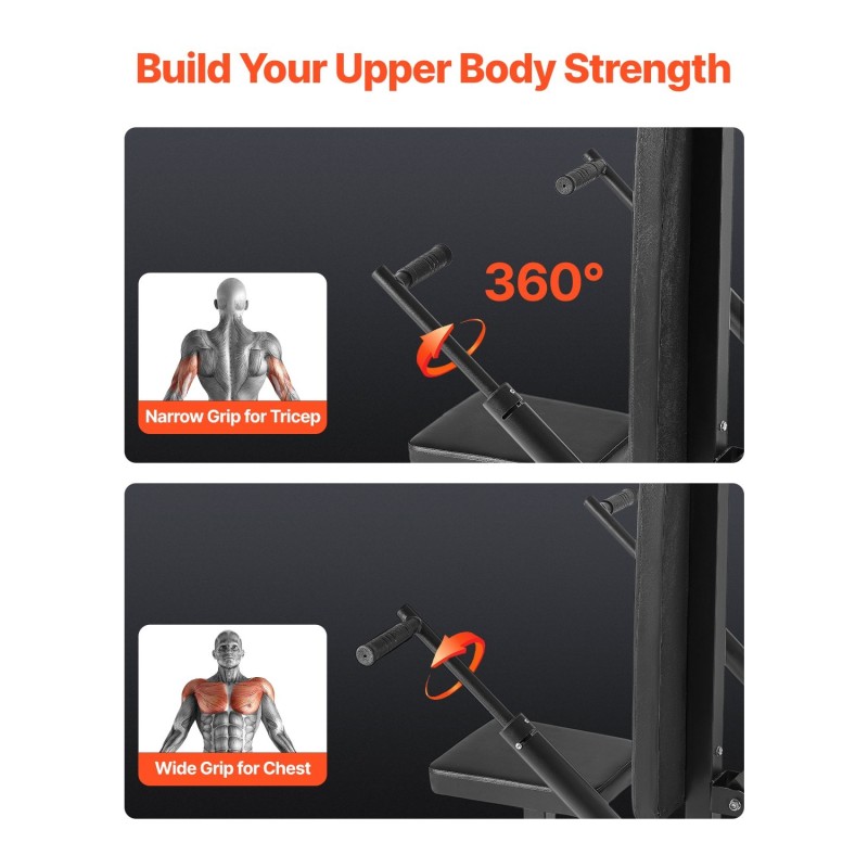 Istuva dip-laite säädettävällä istuimella ja selkänojalla pehmeillä laakereilla