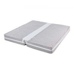 Vuodesilta kaksipatjaa yhdistävä polyesteripuuvillakangas ja tiivis muistivaahto 10 metrin sänkyvyöllä