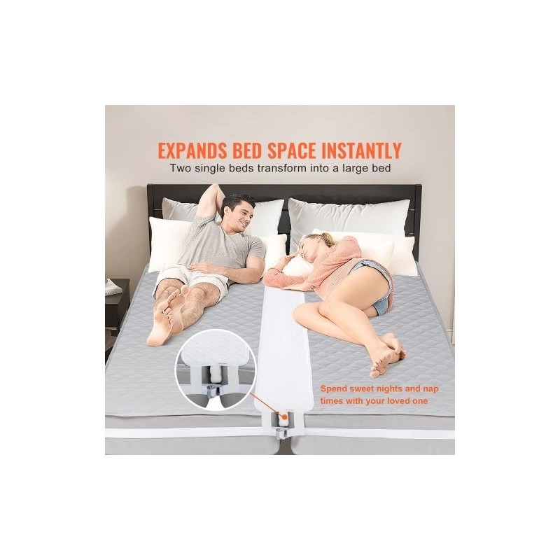 Vuodesilta kaksipatjaa yhdistävä polyesteripuuvillakangas ja tiivis muistivaahto 10 metrin sänkyvyöllä