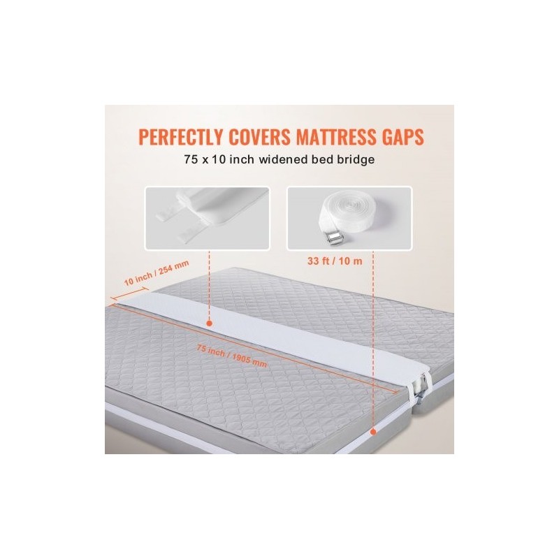 Vuodesilta kaksipatjaa yhdistävä polyesteripuuvillakangas ja tiivis muistivaahto 10 metrin sänkyvyöllä