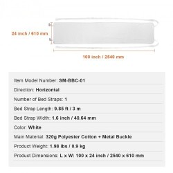 Siltapala 320 g polyesteripuuvilla 2540 x 610 mm 25D-muistivaahdolla parivuoteeseen