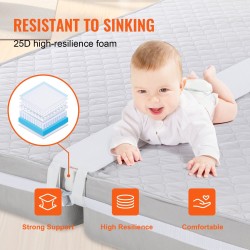 Sänkysilta kahden erillisen patjan yhdistämiseen kiinnitysremmillä polyesteripuuvilla 25D-vaahtomuovi valkoinen