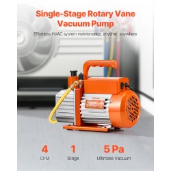 Pyörölapainen yksivaiheinen tyhjiöpumppu 4 CFM 5 Pa 150W R134a R22 R410a