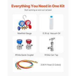 Tyhjiöpumppu ja manometrisarja 3.5 CFM yksivaiheinen lamellipumppu R134a R22 R12 R502a