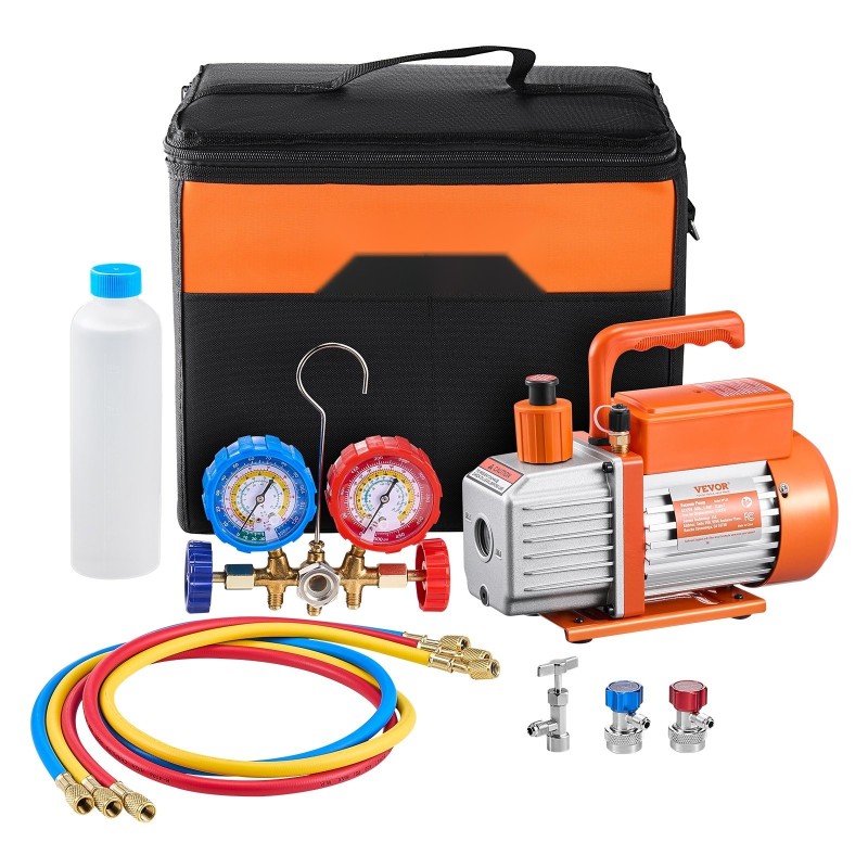 Tyhjiöpumppu ja manometrisarja 3.5 CFM yksivaiheinen lamellipumppu R134a R22 R12 R502a