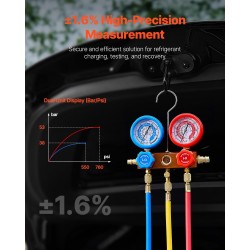 Tyhjöpumppu 4.5 CFM 5 Pa loppupaine mittarisarja kolmisävyinen letku