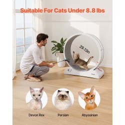 Kissan juoksupyörä PP-muovinen 80 cm hiljaiset rullat irrotettava sisämatto sopii sisäkäyttöön