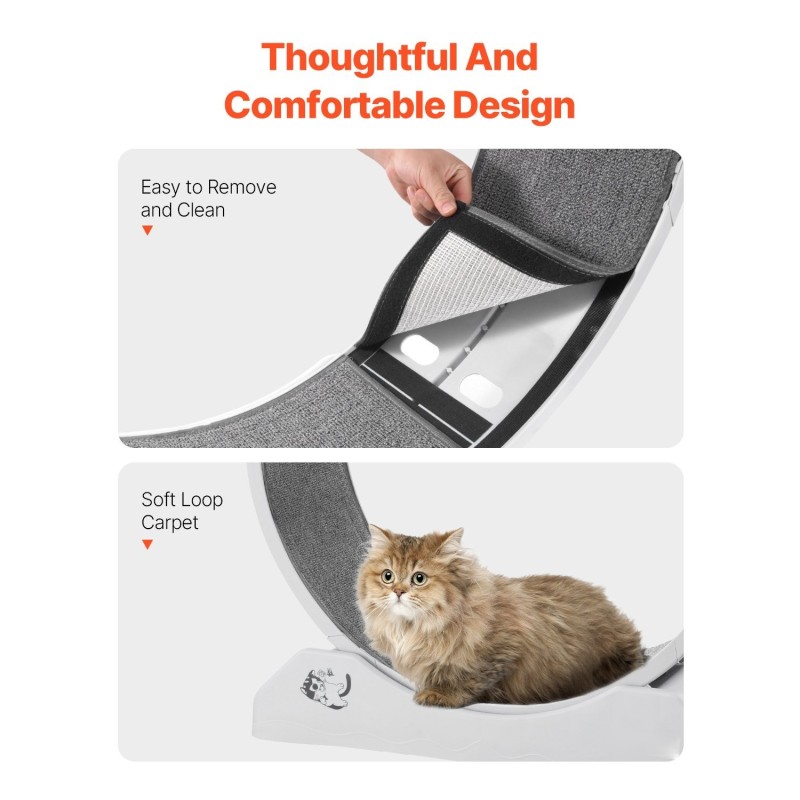 Kissan juoksupyörä PP-muovinen 80 cm hiljaiset rullat irrotettava sisämatto sopii sisäkäyttöön