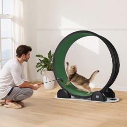 Kissan juoksupyörä sisäkissoille 960 mm sisähalkaisija askelmittarilla hiljainen musta