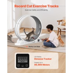 Kissan juoksupyörä ABS ja MDF 1038 mm ulkohalkaisija sisäkissoille askelmittarilla