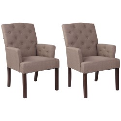 Tyylikäs chesterfield-ruokailutuoli käsinojilla ja pehmusteella