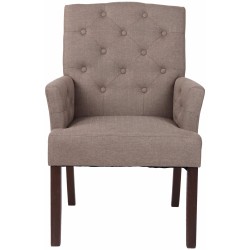 Tyylikäs chesterfield-ruokailutuoli käsinojilla ja pehmusteella