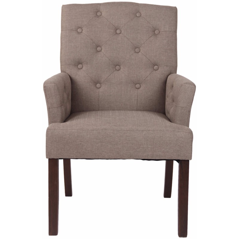 Tyylikäs chesterfield-ruokailutuoli käsinojilla ja pehmusteella