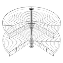 Kulmakaapin 2 kerroksinen munuaisenmuotoinen hylly hiiliteräs kromipinnoite täysin kääntyvä hydraulinen vaimennus