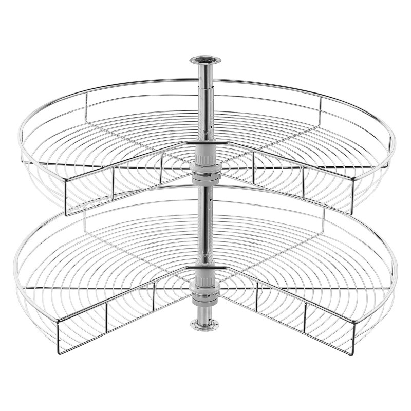 Kulmakaapin 2-kerroksinen munuaisenmuotoinen hylly hiiliteräs kromipinnoite täysin kääntyvä hydraulinen vaimennus