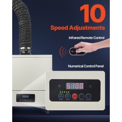 Juotoskäryjen poistoimuri harjaton 280W moottori ilmamäärä 459 m³/h 4-vaiheinen suodatus 10-nopeustasoa liikuteltava