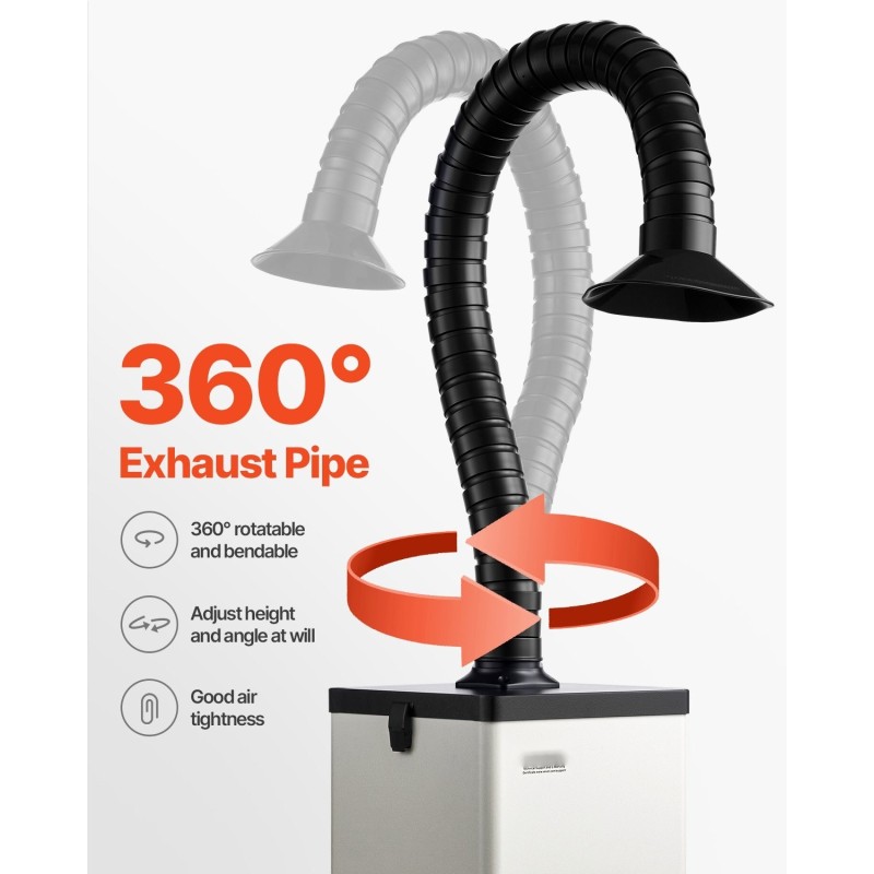 Juotoshöyryjen poistoimuri 85W harjaton 200 m³/h 3-vaiheinen suodatus taipuisa imuvarsi