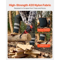 Moottorisahan suojahousut nailonkangas polypropeeni-polyesterivuori pituus 108 cm säädettävä vyö 56–122 cm musta