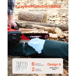 Moottorisahan suojahousut nailonkangas polypropeeni-polyesterivuori pituus 108 cm säädettävä vyö 56–122 cm musta